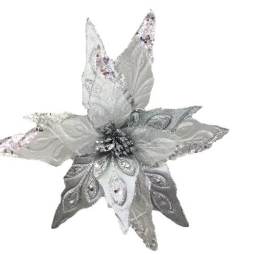 SILVER ORGANZA PONISETTIA