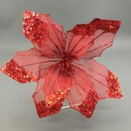 RED ORGANZA POINSETTIA