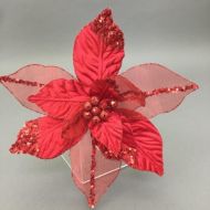 RED ORGANZA FLOWER