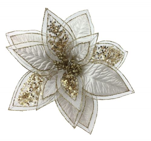 IVORY/GOLD POINSETTIA
