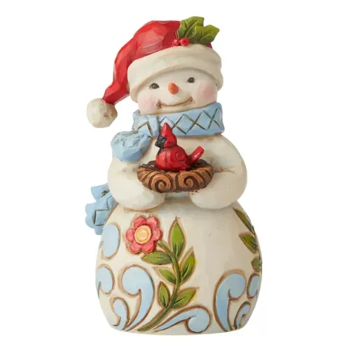 Snowman With Cardinal