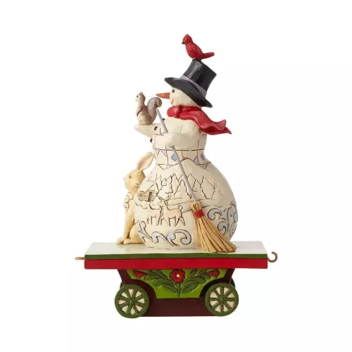 Snowman On Train Car