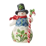 Snowman with Candy Cane