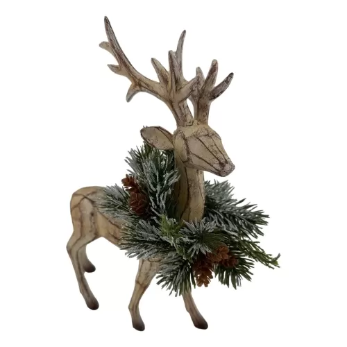 GOLD LED DEER WREATH